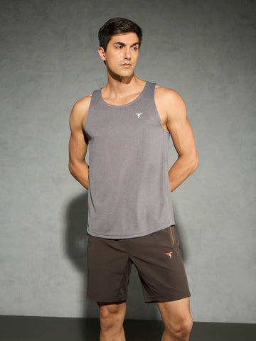 Men Melange Slim Fit Scoop Neck Innerwear Vest with TECHNO COOL+