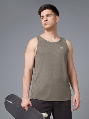 Men Melange Slim Fit Scoop Neck Innerwear Vest with TECHNO COOL+