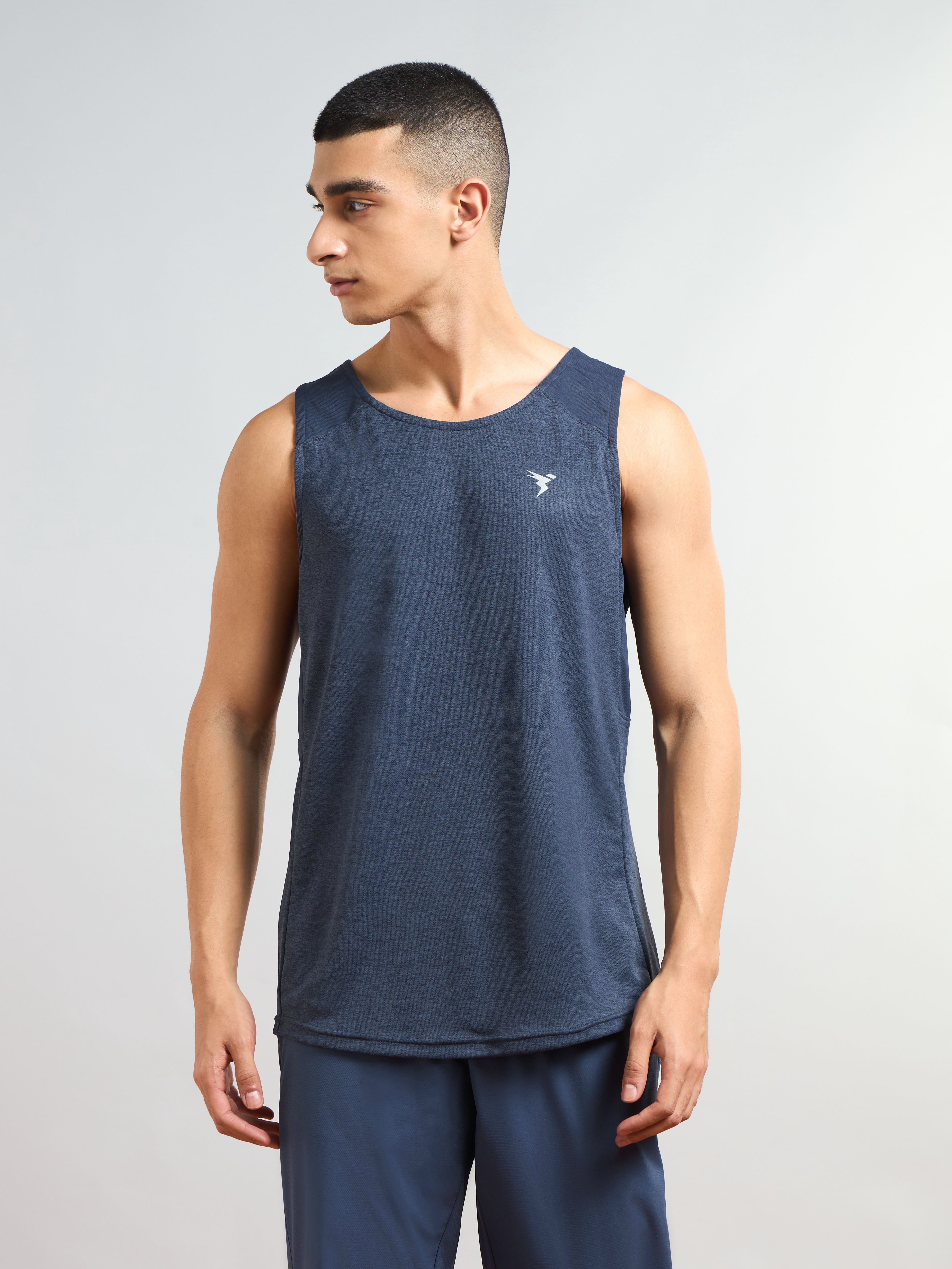Men Slim Fit Scoop Neck Innerwear Vest with Techno Cool+