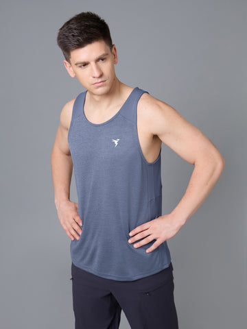 Men Melange Slim Fit Scoop Neck Innerwear Vest with TECHNO COOL+