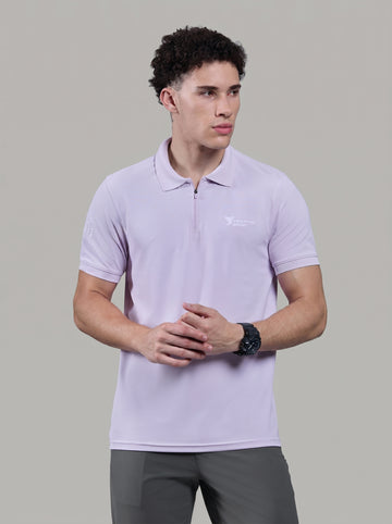 Men Solid Slim Fit Polo T-shirt with MATPIQ