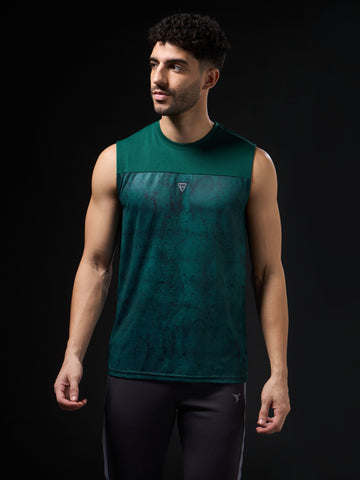 Men Printed Slim Fit Round Neck Innerwear Vest with TECHNOCOOL+