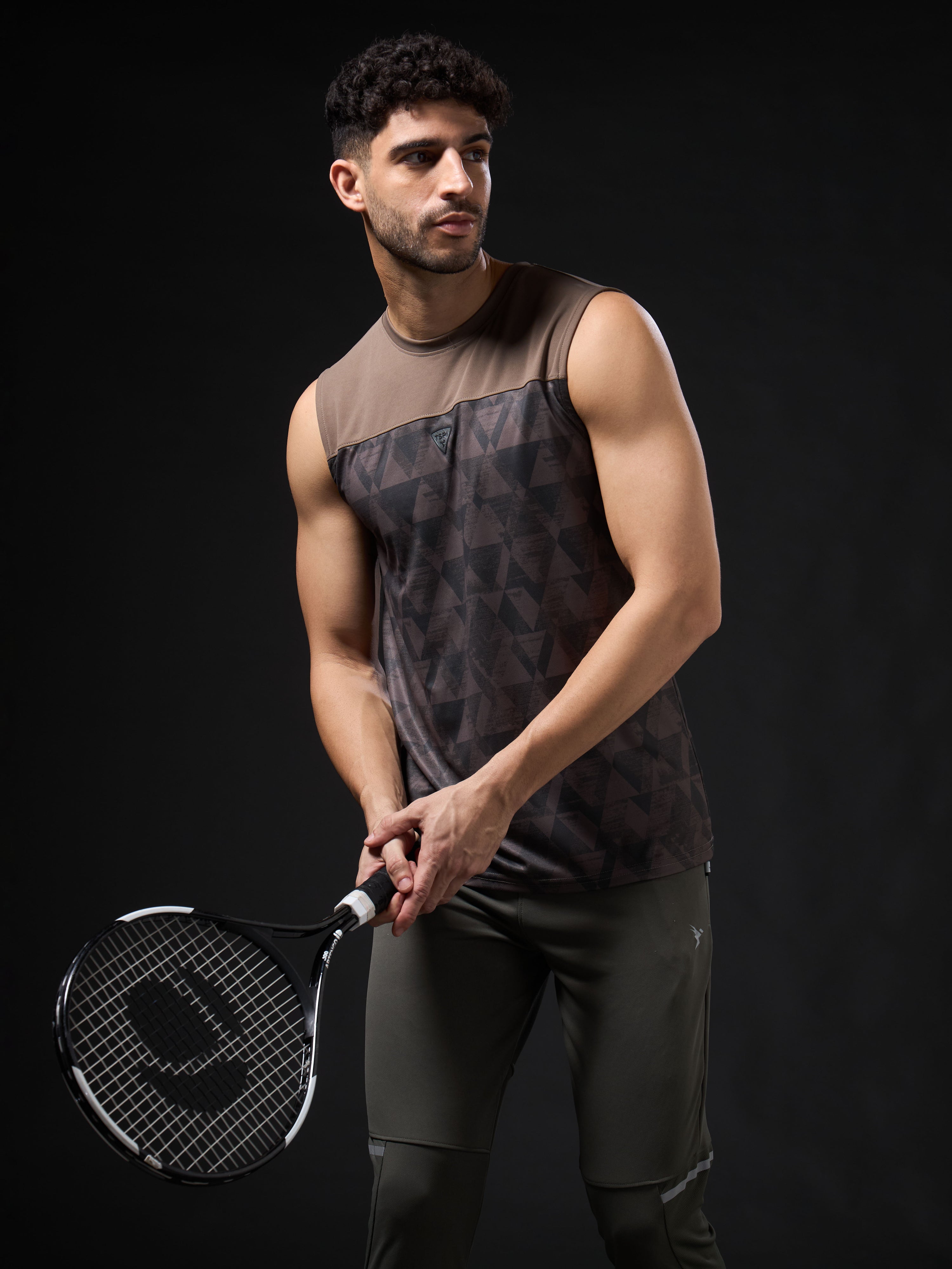 Men Printed Slim Fit Round Neck Innerwear Vest with TECHNOCOOL+