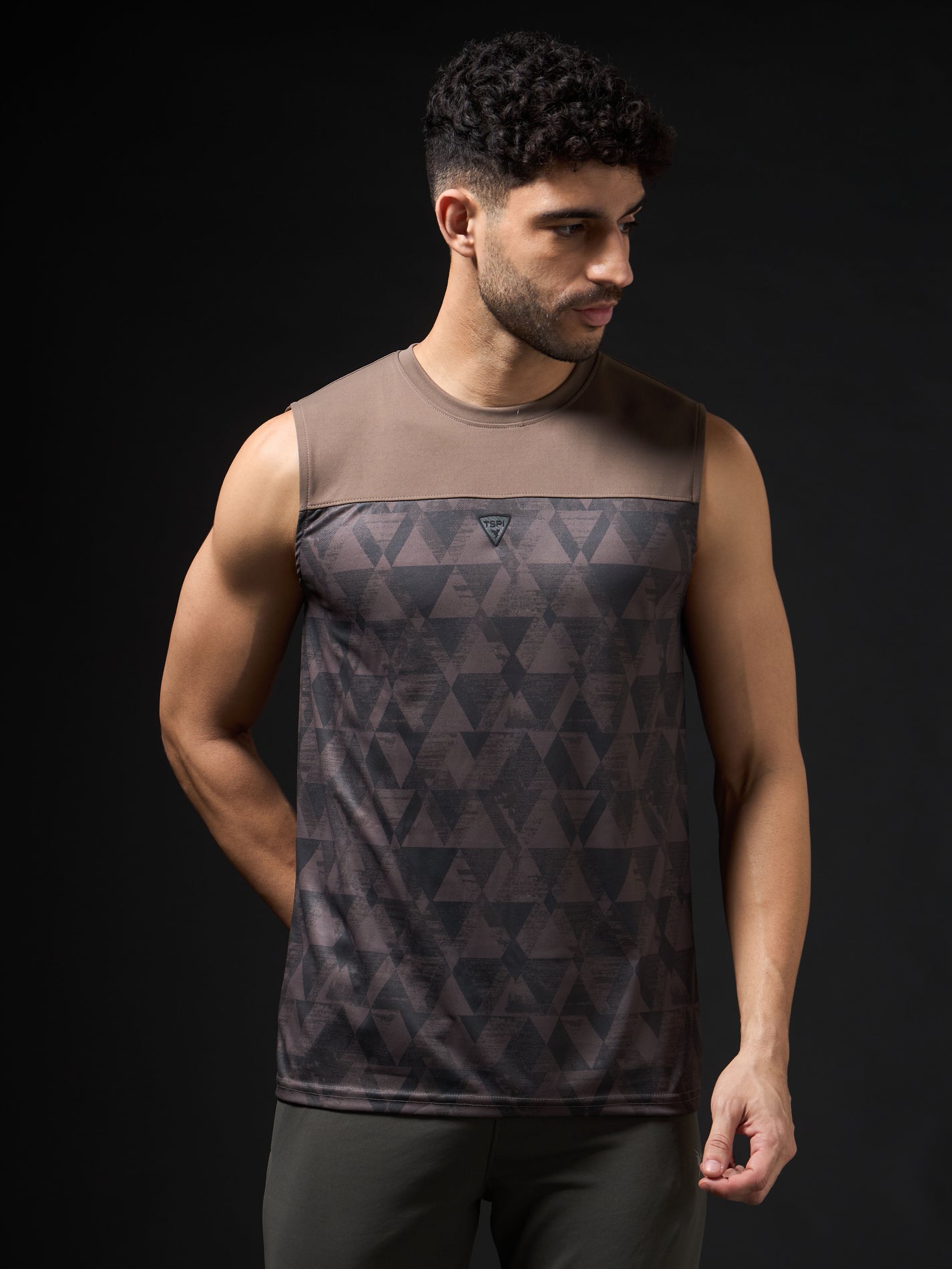 Men Printed Slim Fit Round Neck Innerwear Vest with TECHNOCOOL+