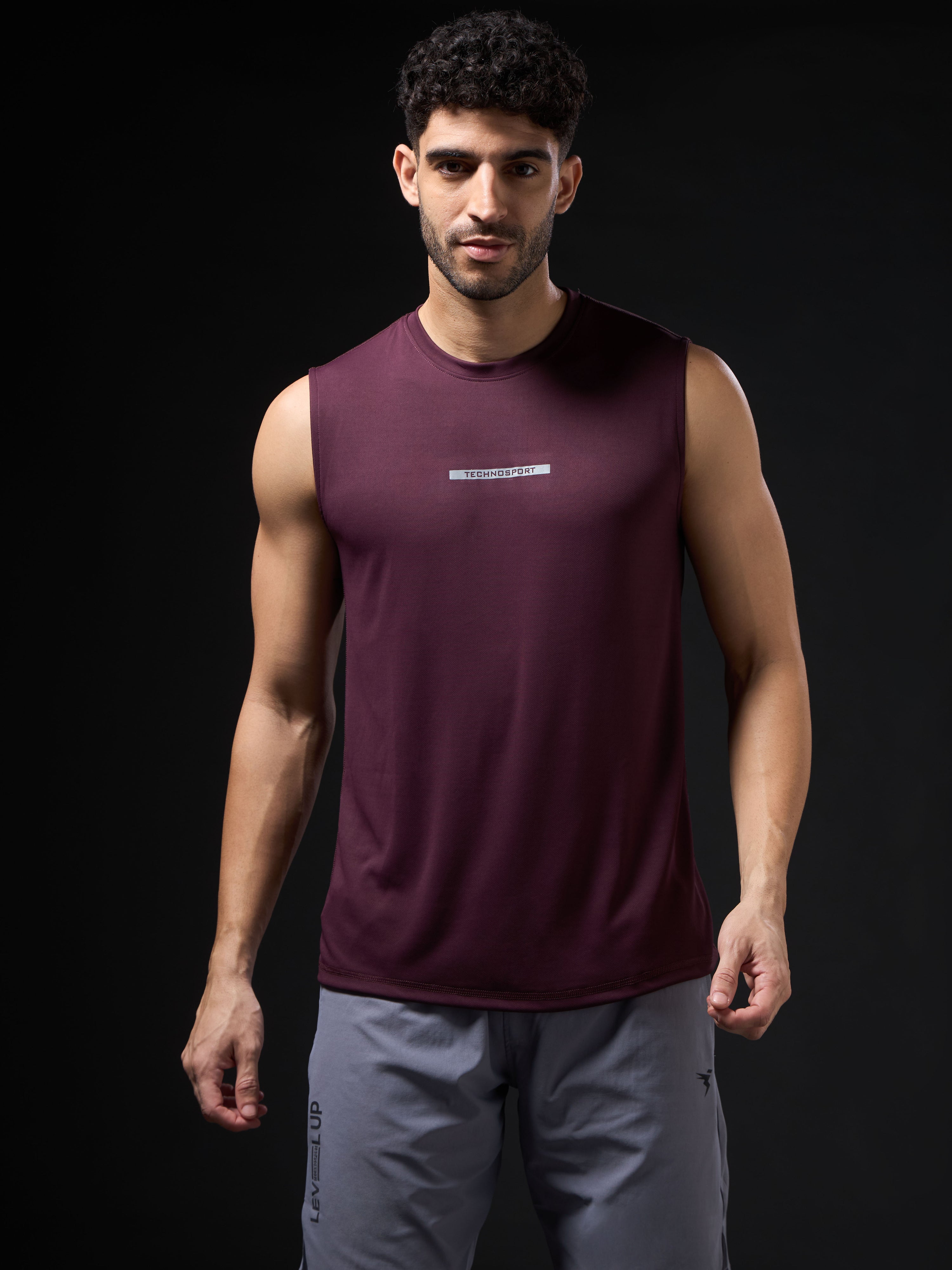 Men Solid Slim Fit Sports Innerwear Vest with TECHNOCOOL+
