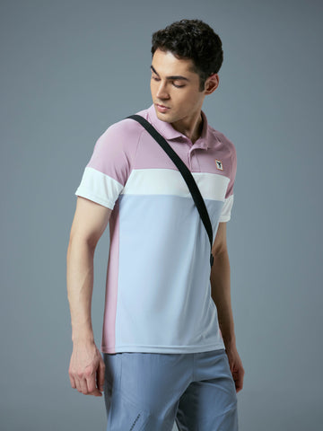 Men Colorblock Slim Fit Polo T-shirt with TECHNO COOL+