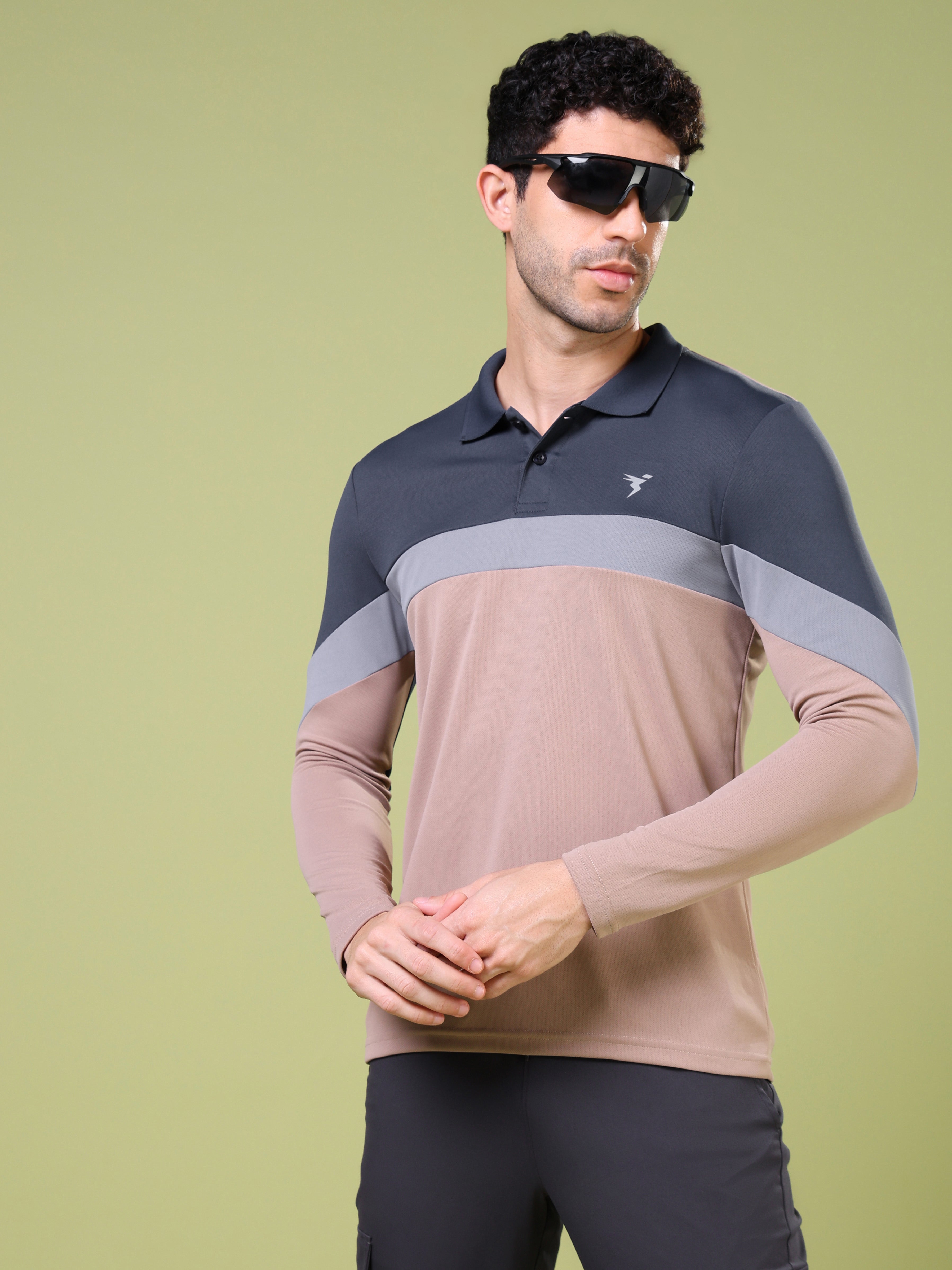 Men Solid Slim Fit Polo T-shirt with TECHNOCOOL+