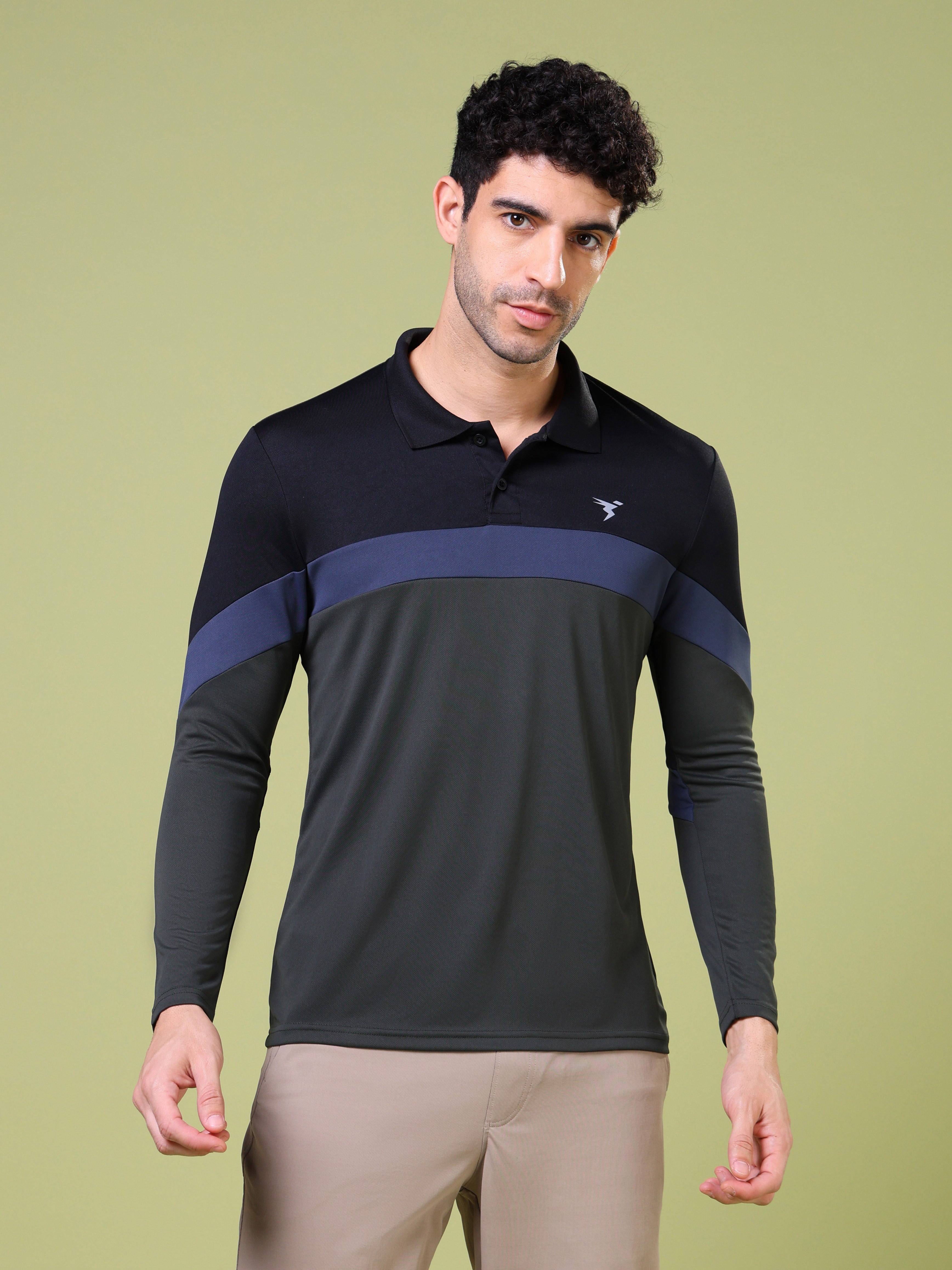 Men Solid Slim Fit Polo T-shirt with TECHNOCOOL+