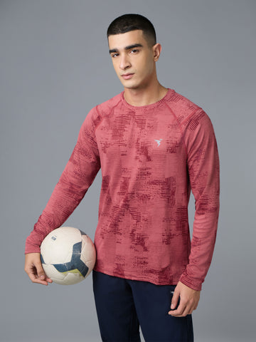 Men Jacquard Slim Fit Round Neck T-shirt with DOUBLE COOL
