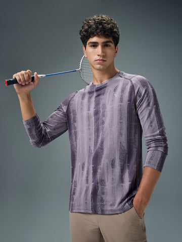 Men Jacquard Slim Fit Round Neck T-shirt with DOUBLE COOL