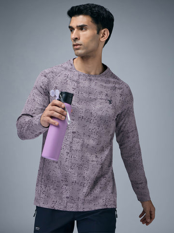 Men Jacquard Slim Fit Round Neck T-shirt with DOUBLE COOL