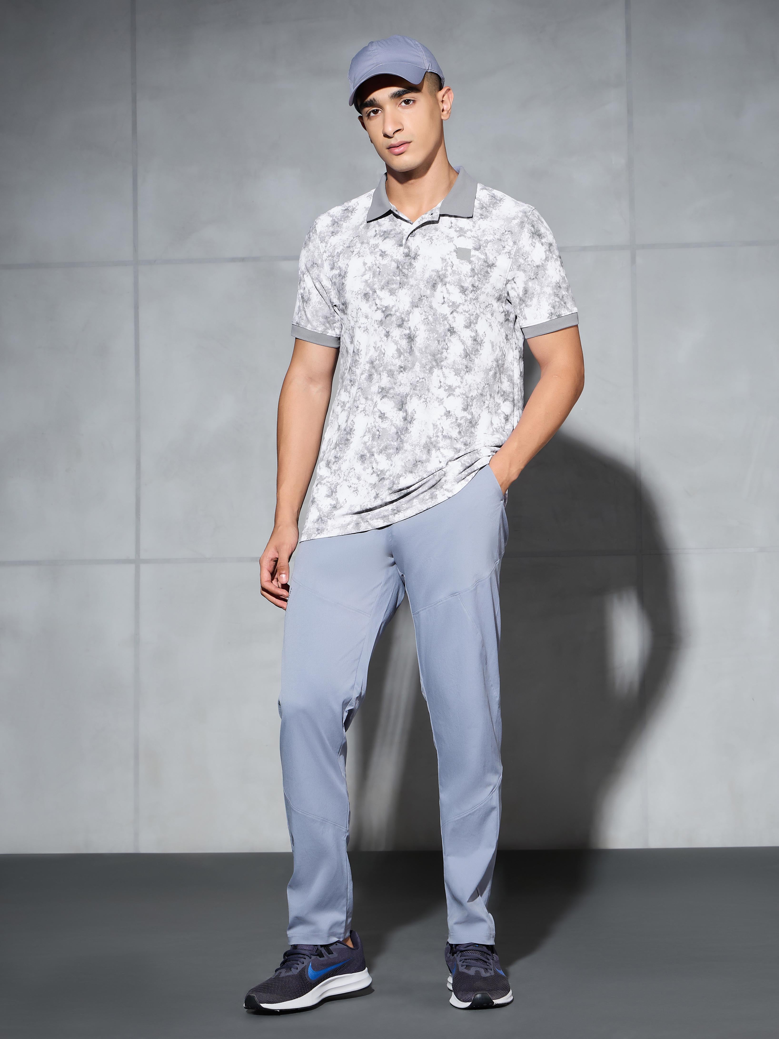 Men Printed Slim Fit Polo T-shirt with MATPIQ