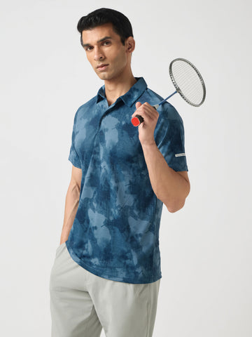 Men Printed Slim Fit Polo T-shirt with TECHNOCOOL+