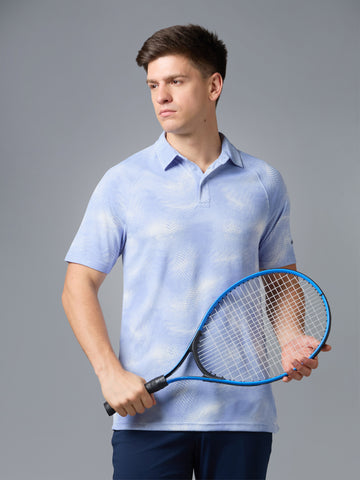 Men Printed Slim Fit Polo T-shirt with TECHNOCOOL+