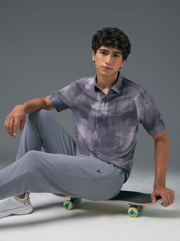 Men Printed Slim Fit Polo T-shirt with TECHNOCOOL+