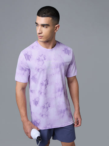 Men Printed Slim Fit Round Neck T-shirt with TECHNOCOOL+