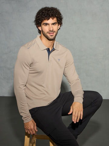 Men Solid Slim Fit Polo T-shirt with TECHNOCOOL+