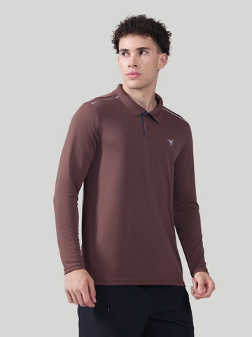 Men Solid Slim Fit Polo T-shirt with TECHNOCOOL+