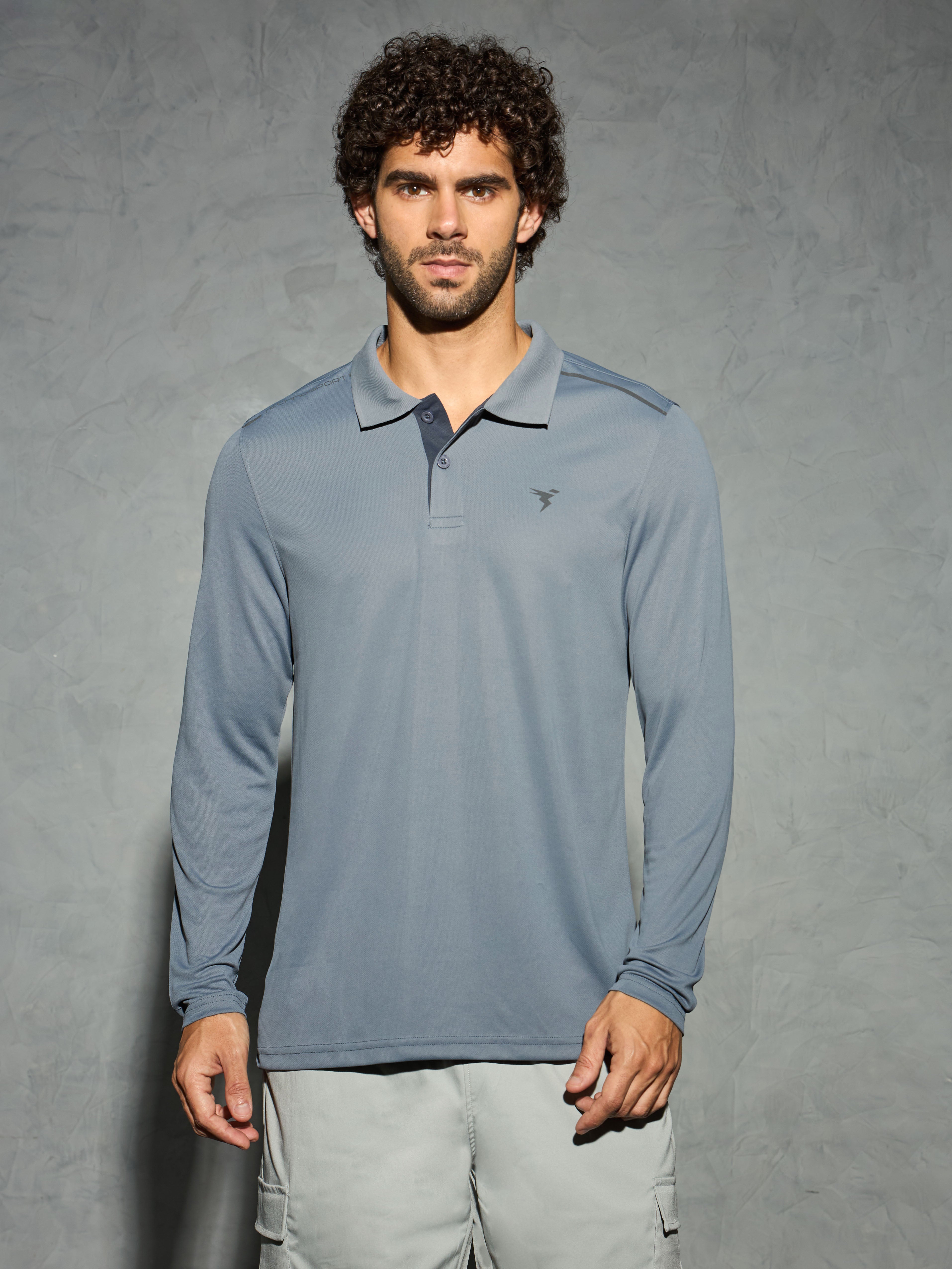 Men Solid Slim Fit Polo T-shirt with TECHNOCOOL+