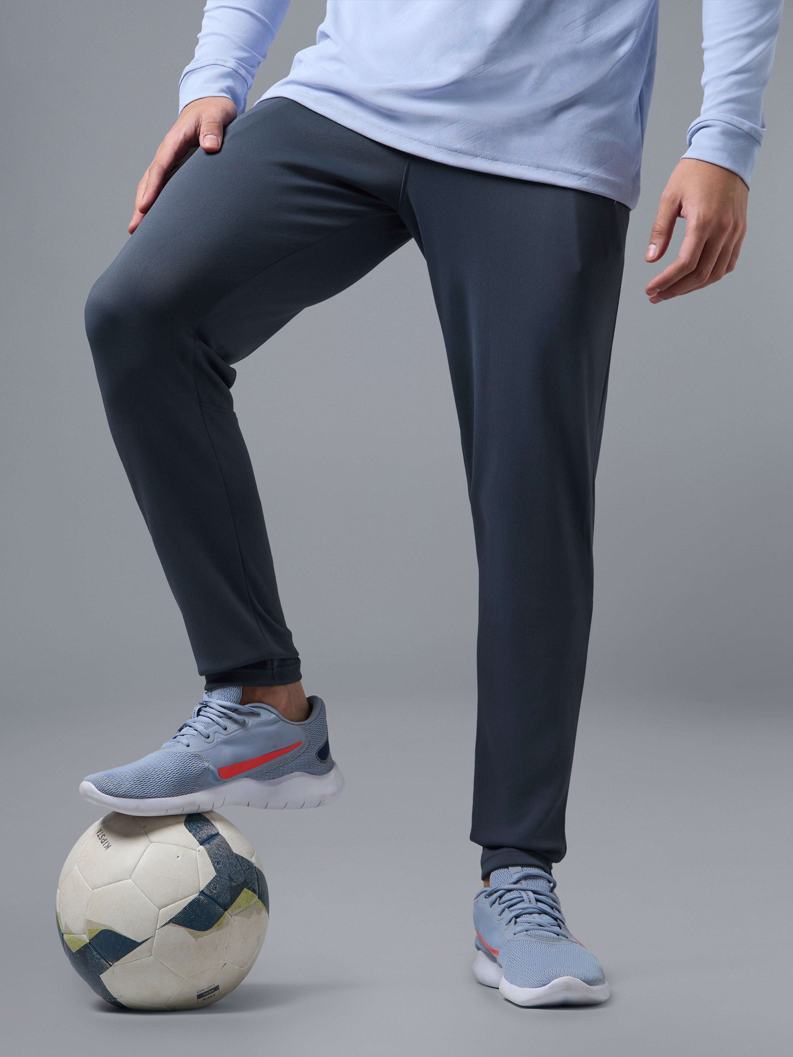 Men Melange Slim Fit Trackpants with TECHNO DRY