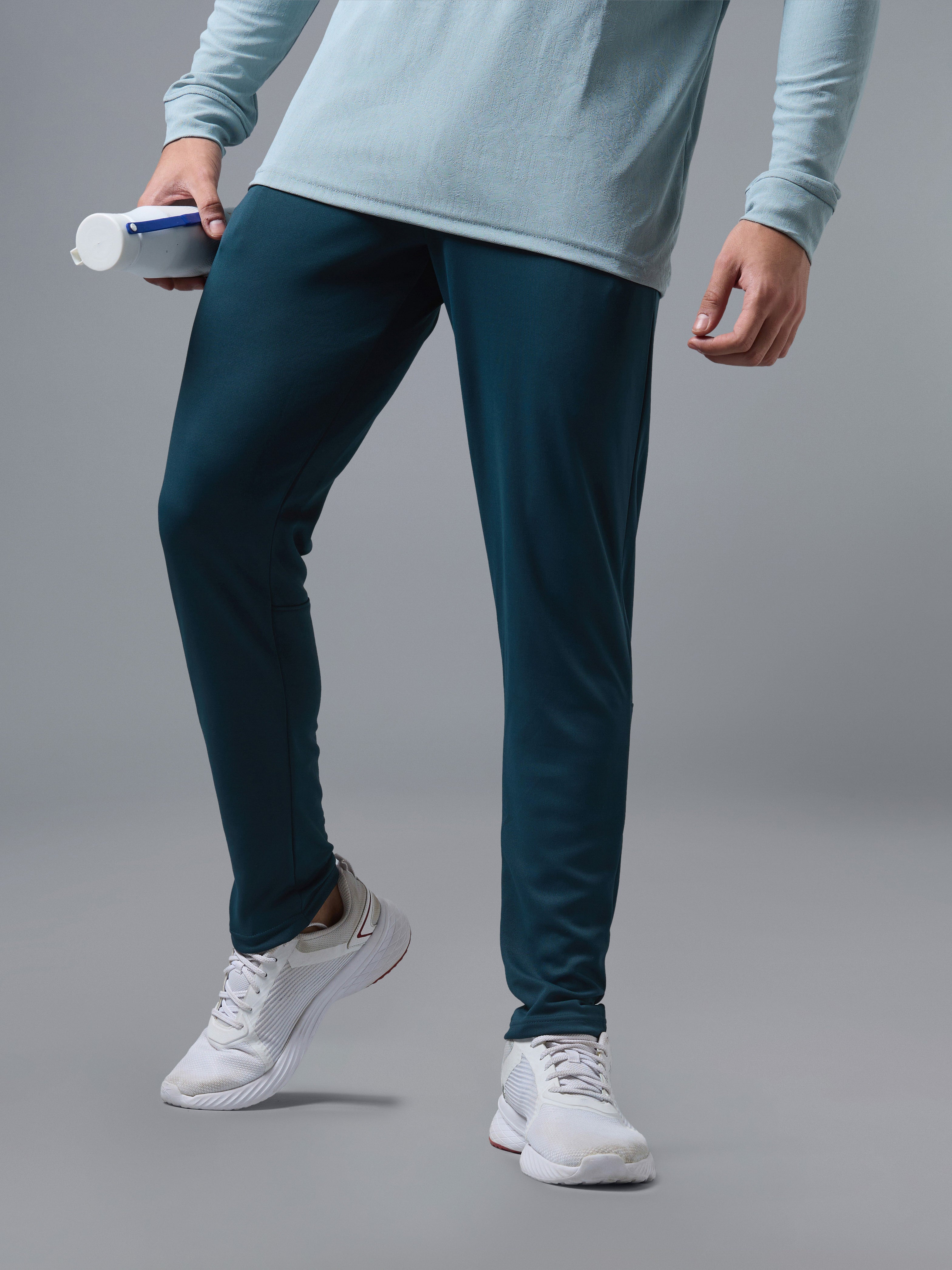 Men Melange Slim Fit Trackpants with TECHNO DRY