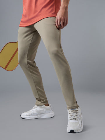Men Melange Slim Fit Trackpants with TECHNO DRY