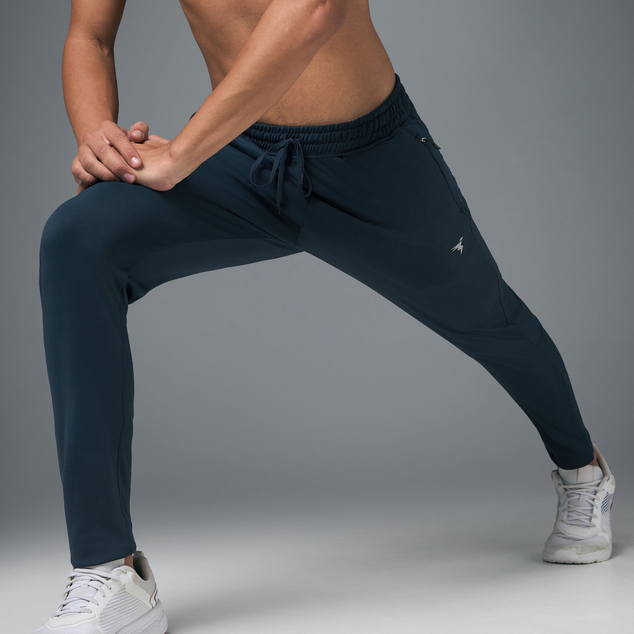 Men Melange Slim Fit Trackpants with TECHNO DRY