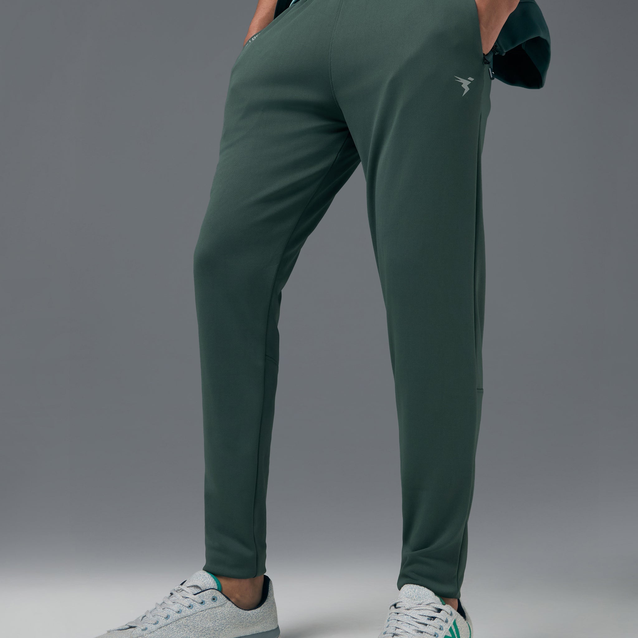 Men Melange Slim Fit Trackpants with TECHNO DRY