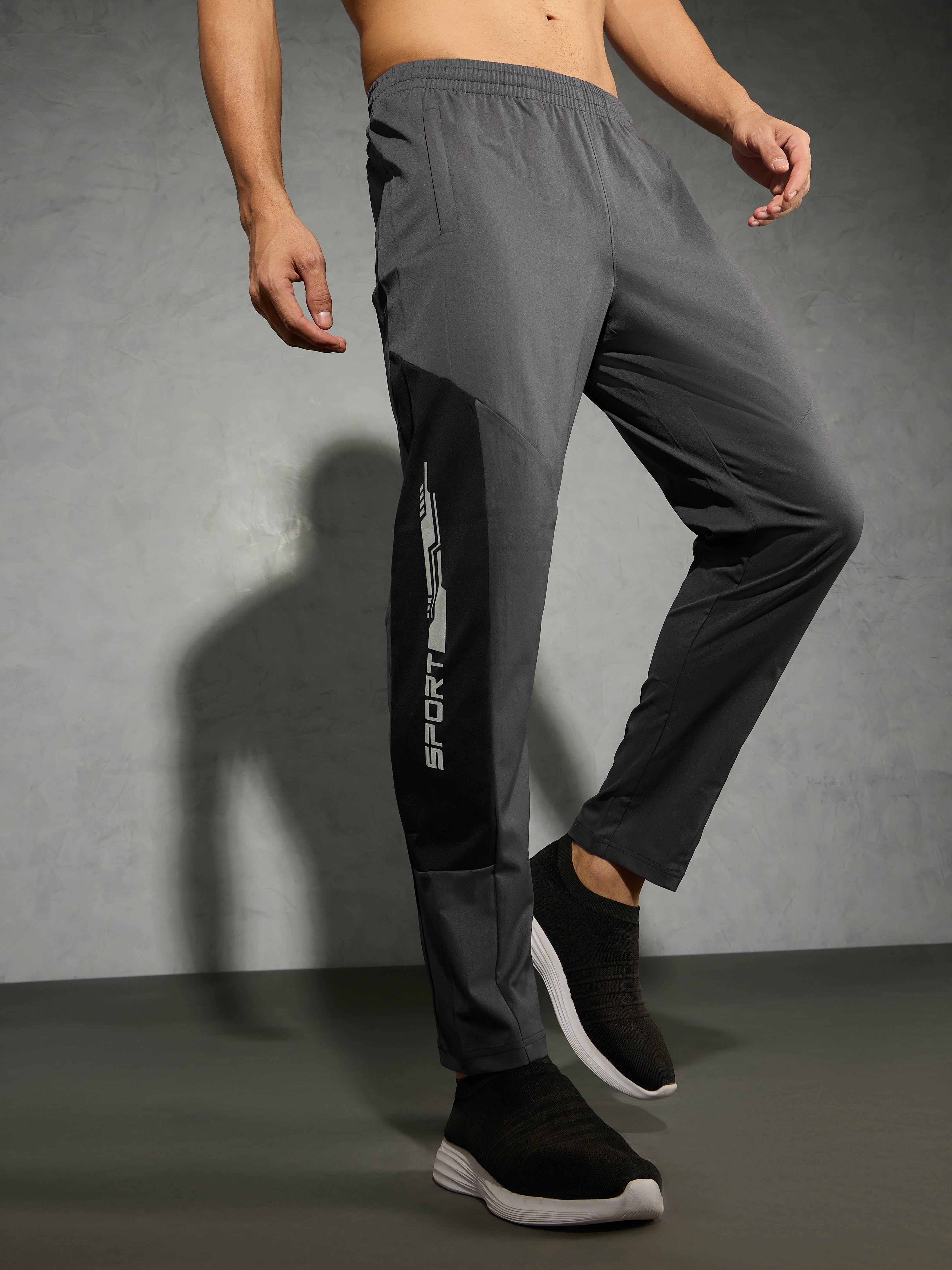 Men Colorblock Slim Fit Trackpants with TS FLEXI
