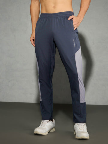 Men Colorblock Slim Fit Trackpants with TS FLEXI