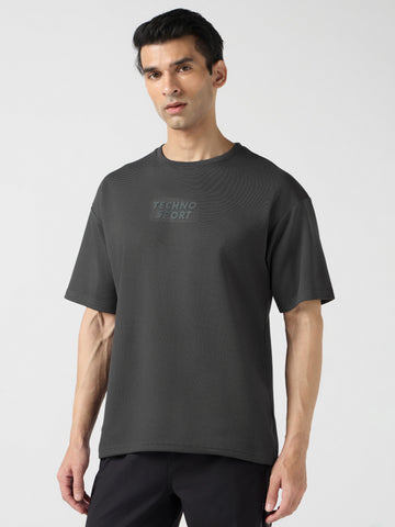 Men Printed Oversized Round Neck T-shirt with COTFLEX