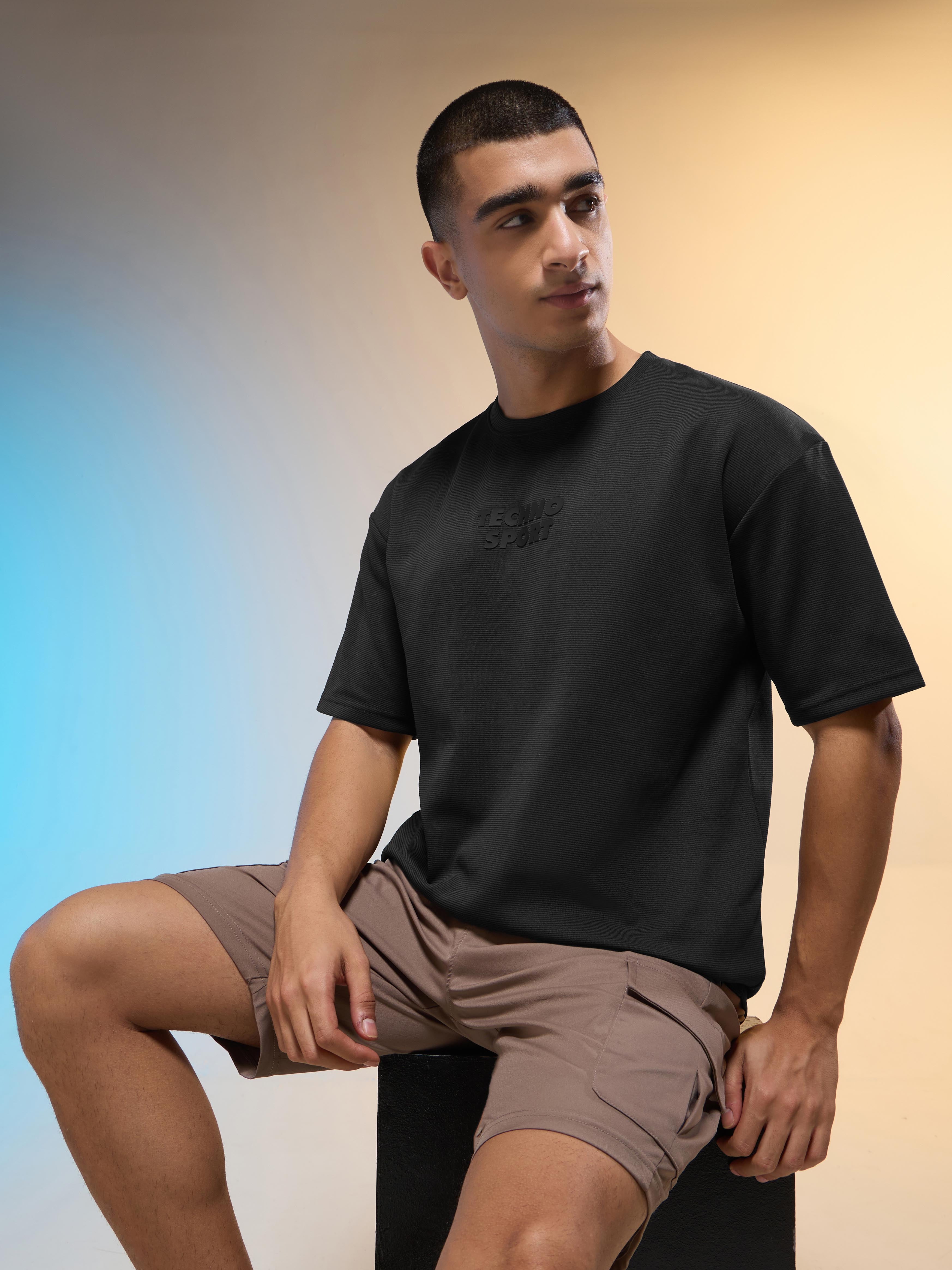 Men Printed Oversized Round Neck T-shirt with COTFLEX