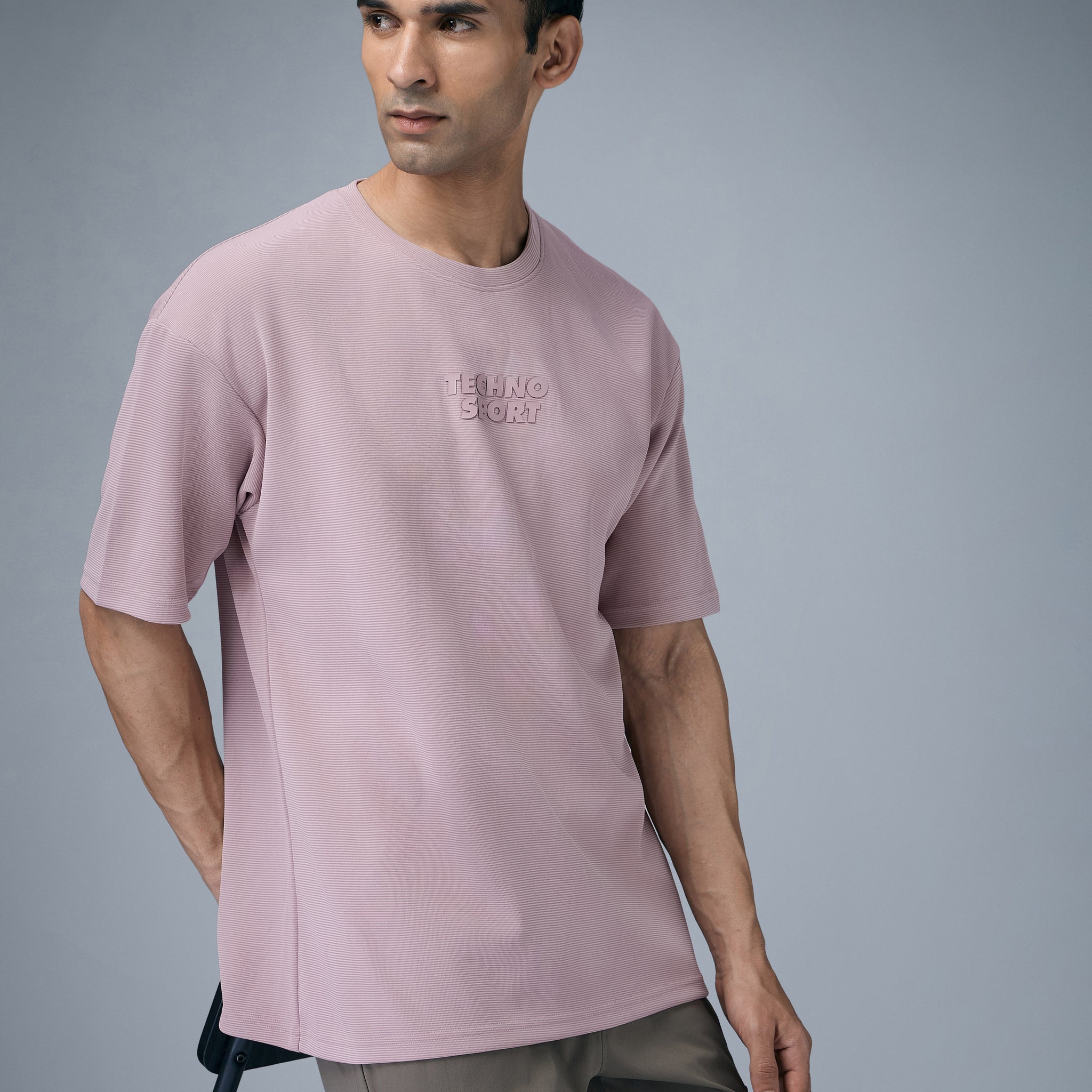 Men Printed Oversized Round Neck T-shirt with COTFLEX