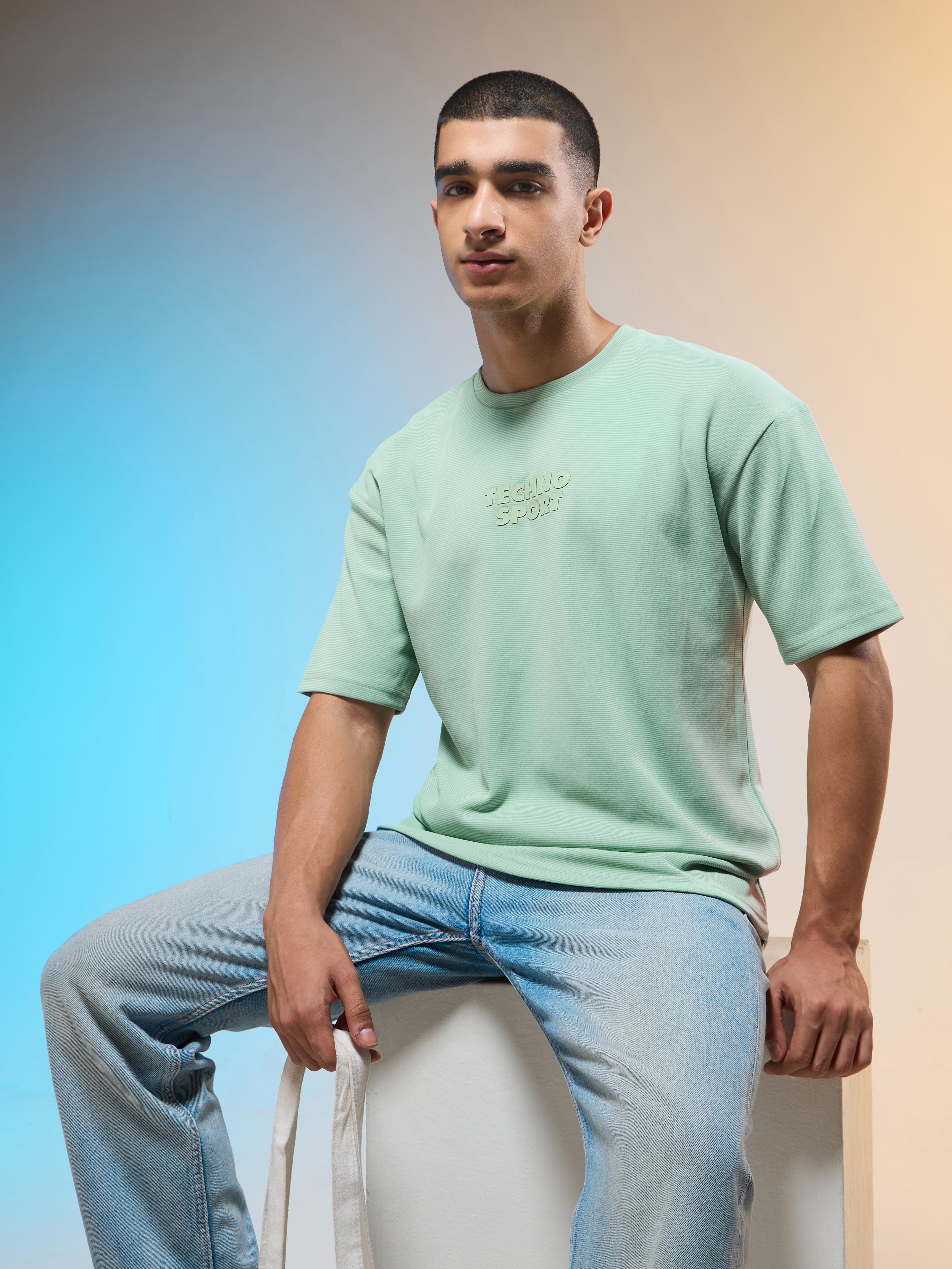 Men Printed Oversized Round Neck T-shirt with COTFLEX