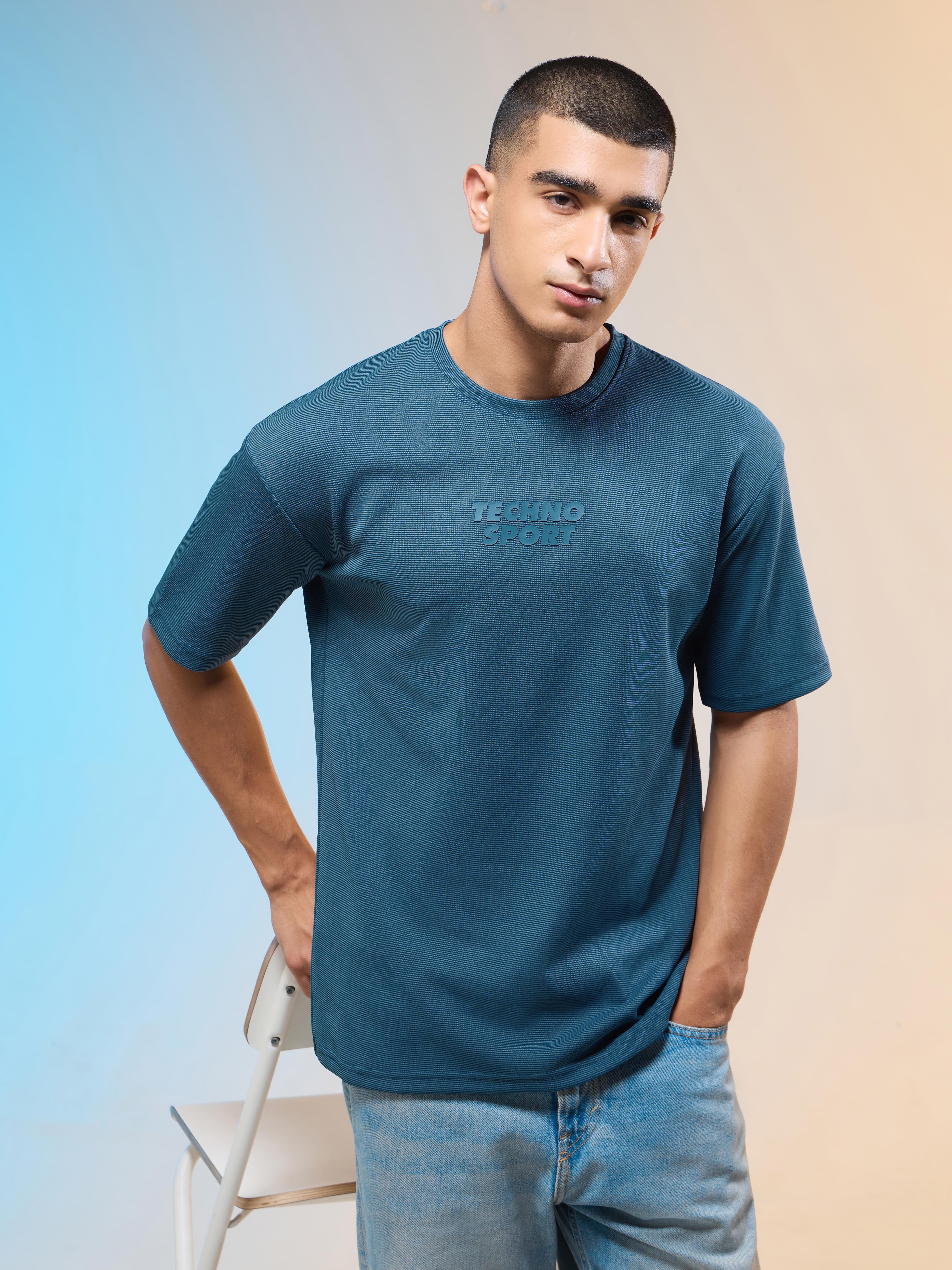 Men Printed Oversized Round Neck T-shirt with COTFLEX
