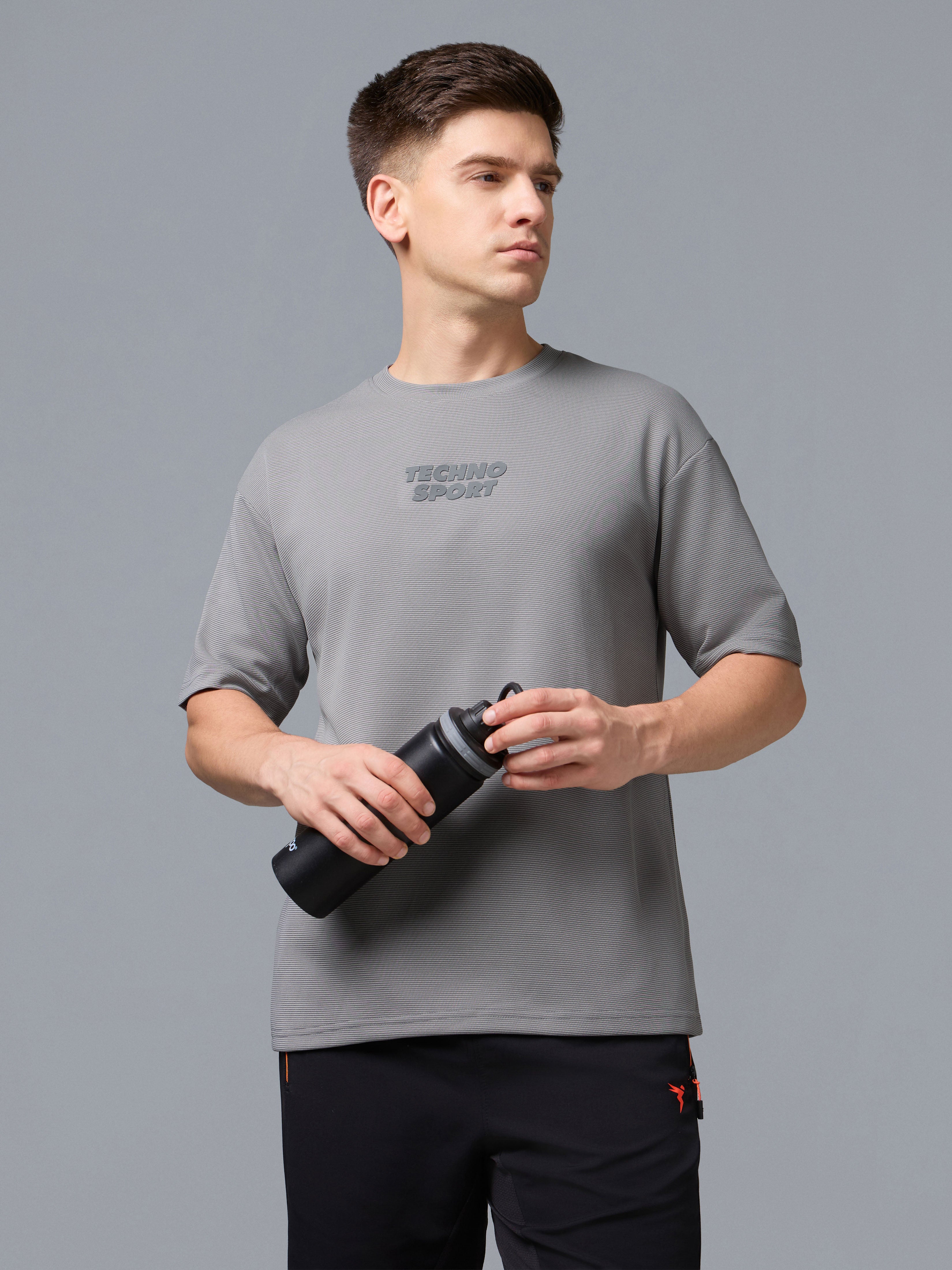 Men Printed Oversized Round Neck T-shirt with COTFLEX