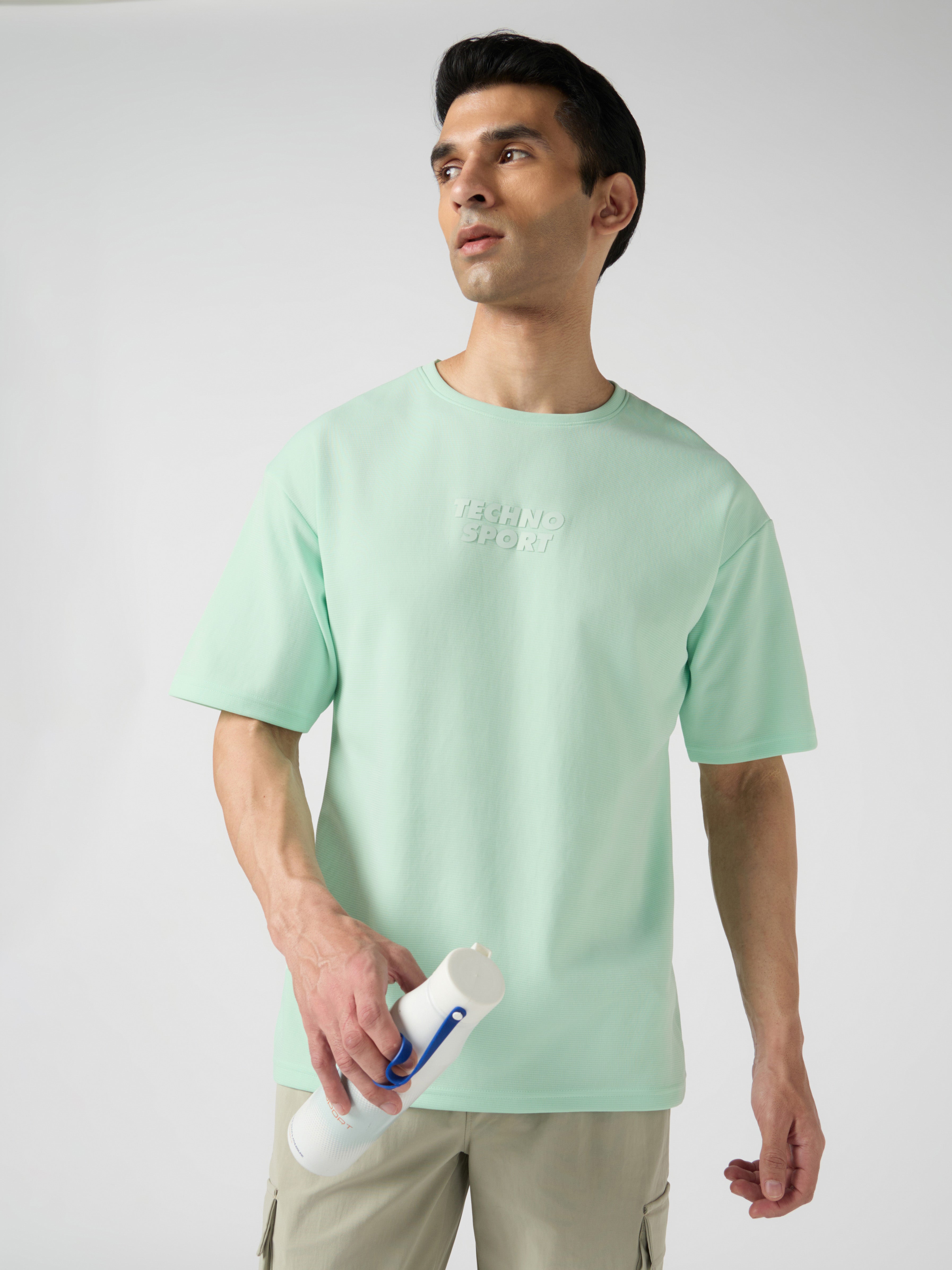 Men Printed Oversized Round Neck T-shirt with COTFLEX