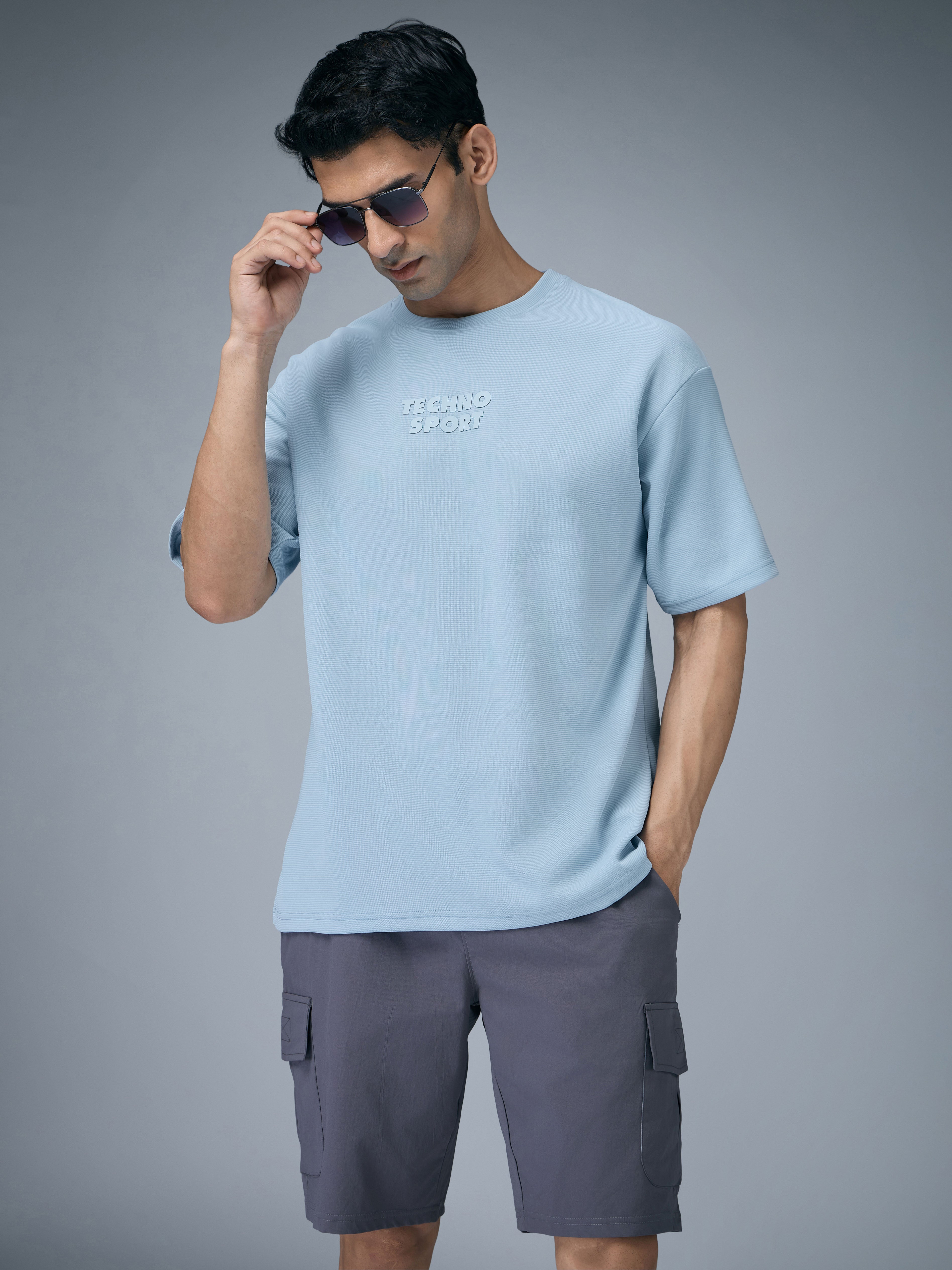Men Printed Oversized Round Neck T-shirt with COTFLEX