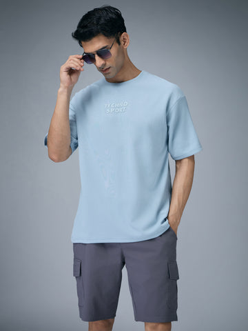 Men Printed Oversized Round Neck T-shirt with COTFLEX