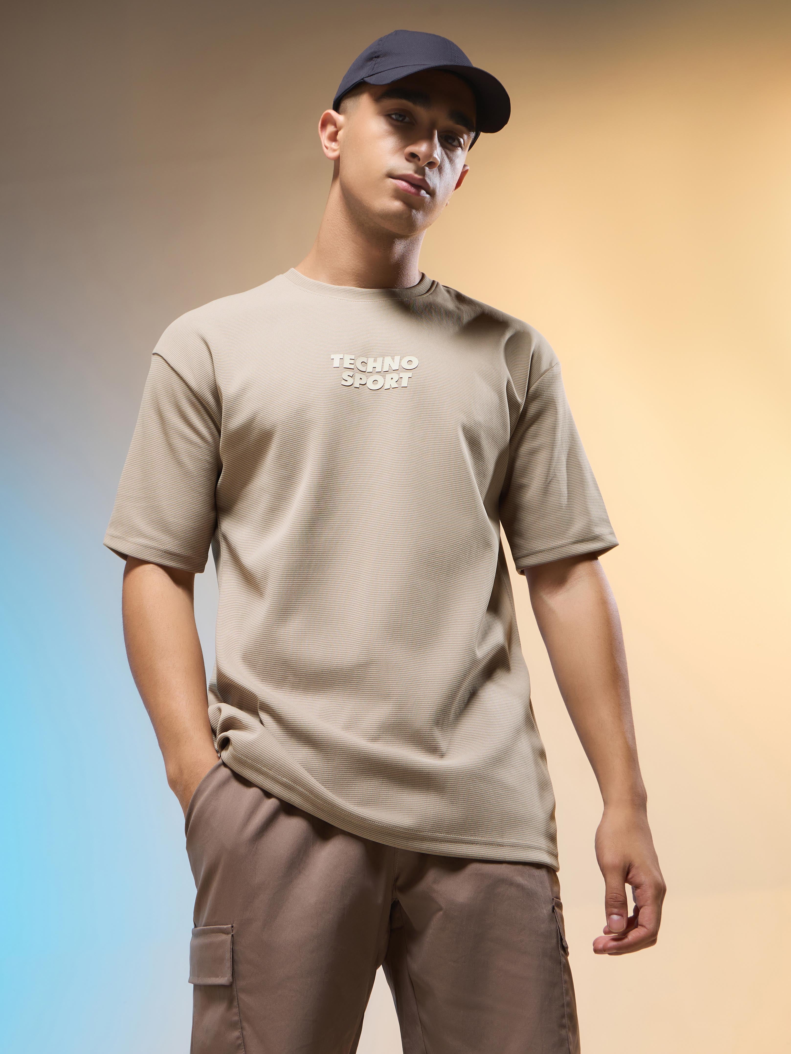 Men Printed Oversized Round Neck T-shirt with COTFLEX