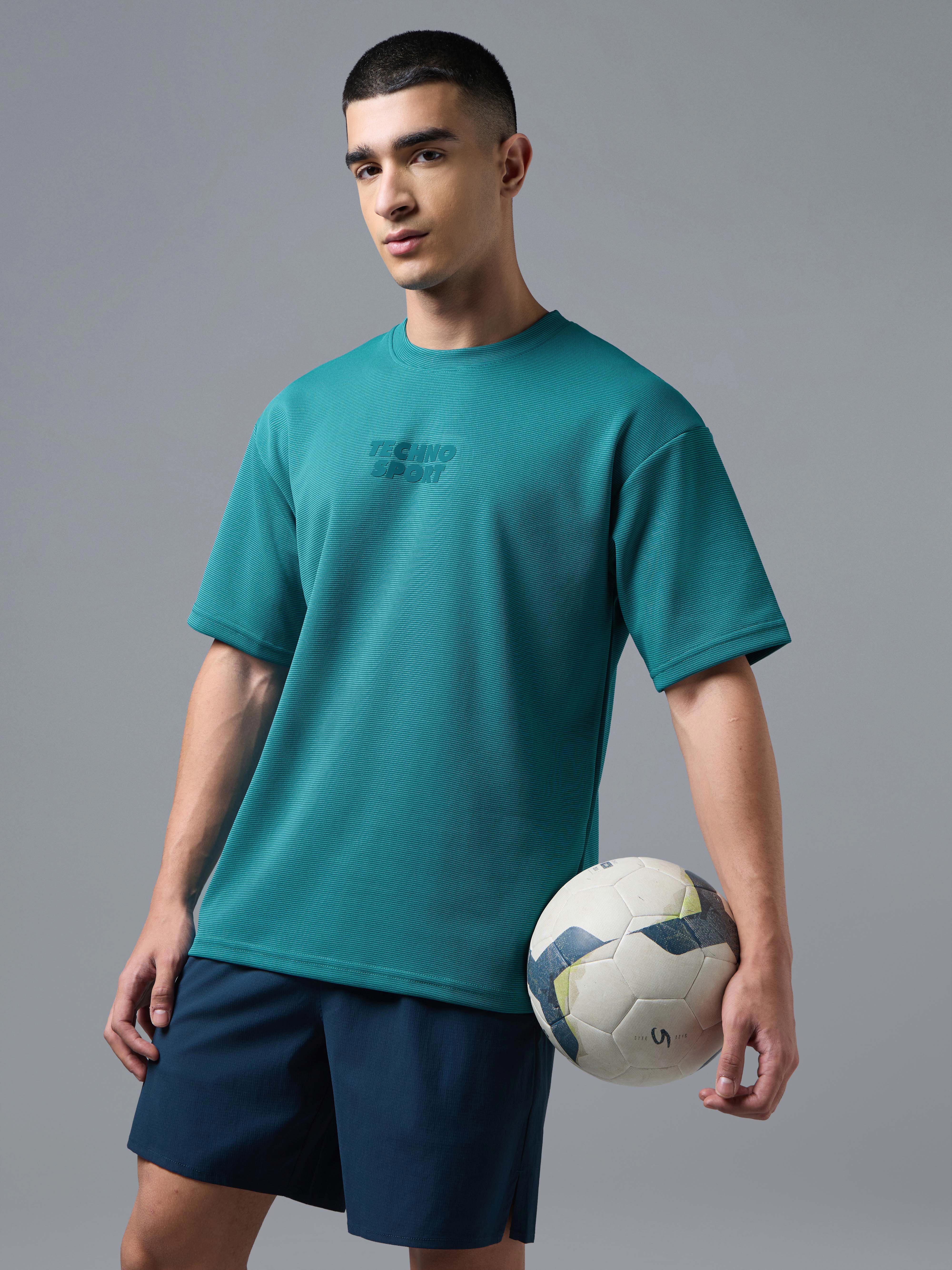 Men Printed Oversized Round Neck T-shirt with COTFLEX