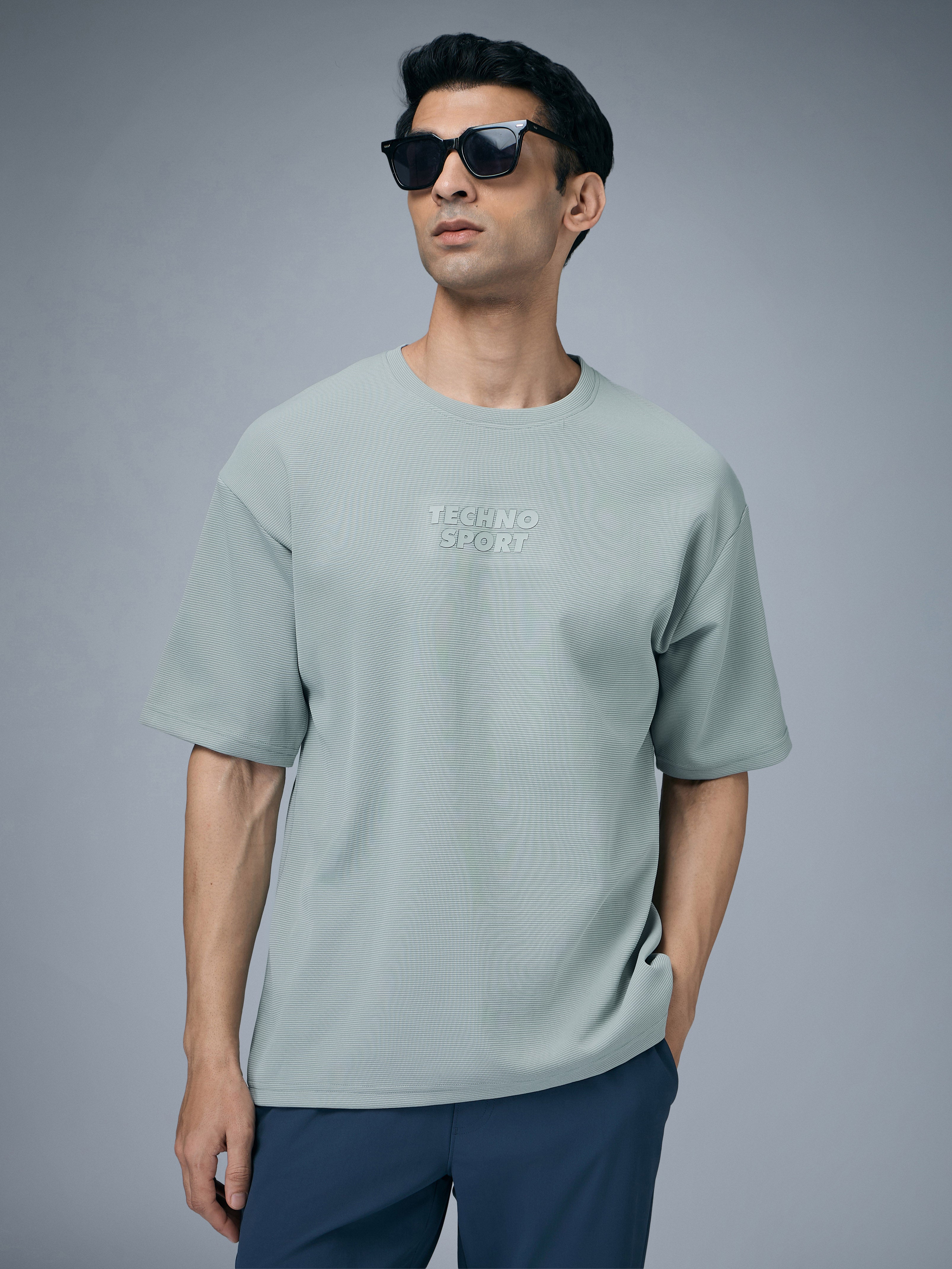 Men Printed Oversized Round Neck T-shirt with COTFLEX