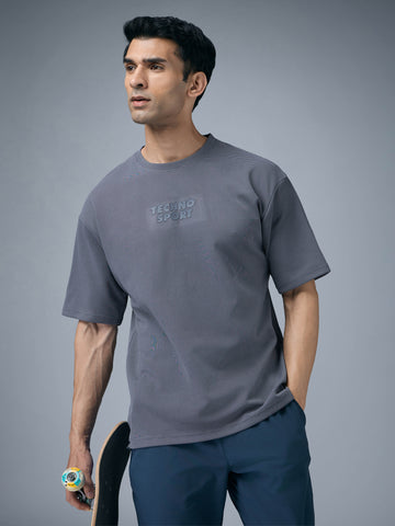 Men Printed Oversized Round Neck T-shirt with COTFLEX