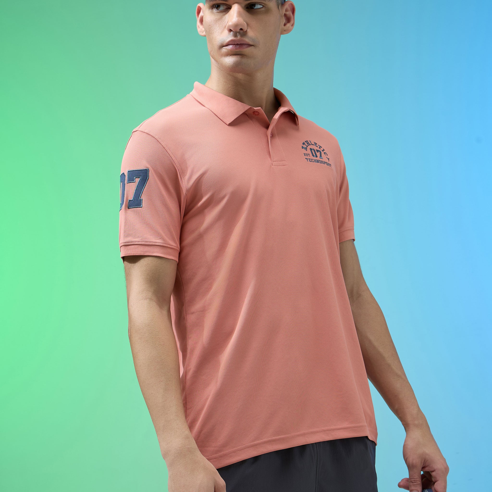 Men Slim Fit Polo T-shirt with Matpiq