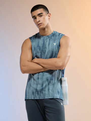 Men Jacquard Slim Fit Round Neck Sports Innerwear Vest with DOUBLE COOL