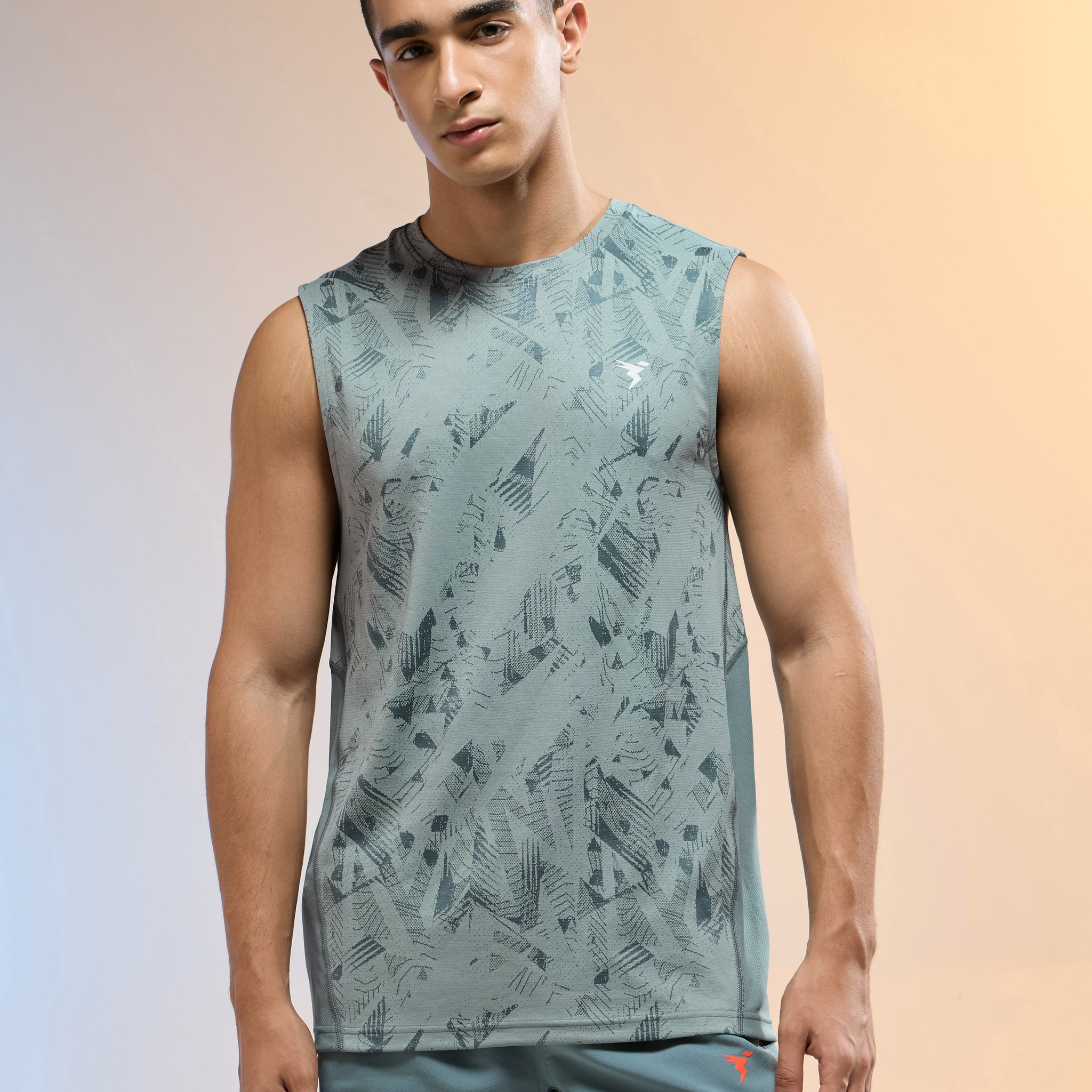Men Jacquard Slim Fit Round Neck Sports Innerwear Vest with DOUBLE COOL