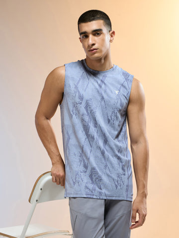 Men Jacquard Slim Fit Round Neck Sports Innerwear Vest with DOUBLE COOL