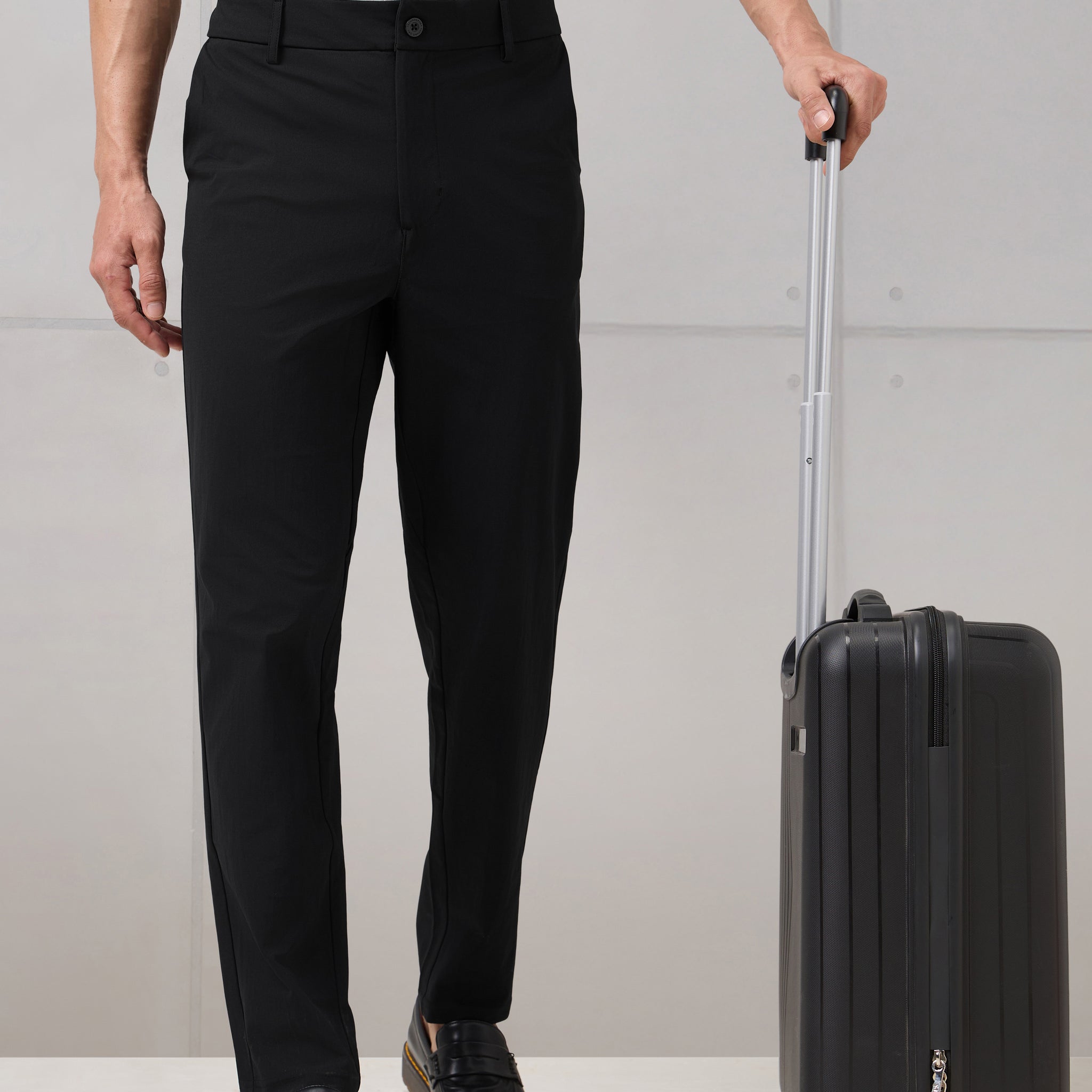 Men Semi-Formal Solid Straight Fit Trousers Pants with DURACOOL+