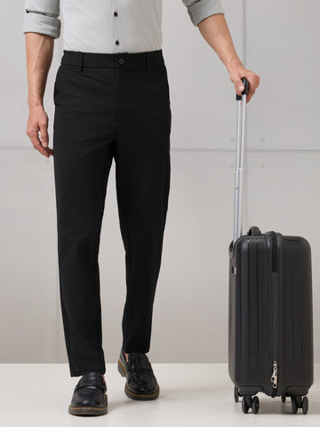 Men Semi-Formal Solid Straight Fit Trousers Pants with DURACOOL+