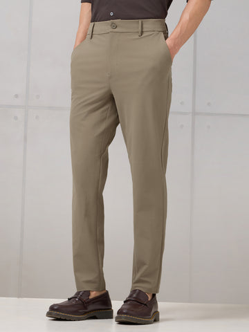 Men Semi-Formal Solid Straight Fit Trousers Pants with DURACOOL+